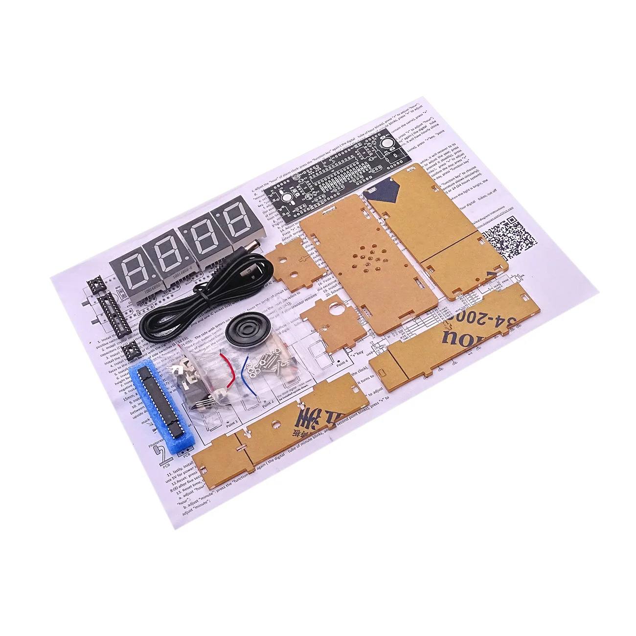 Electronic clock production suite DIY electronic clock kit Single chip LED digital clock parts ...