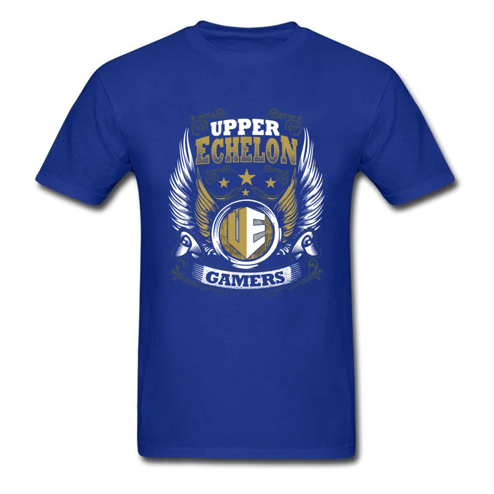 Upper Echelon Gold Crest 100% Cotton Fabric Tshirts for Men Short Sleeve Tees Hip Hop Labor Day O-Neck Tops Shirts Hip hop Upper Echelon Gold Crest blue