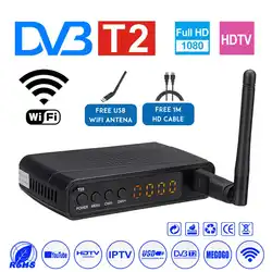 LEORY USB2.0 HDMI спутниковый ТВ приемник тюнер мини DVBT2 ТВ приемник Wifi Full-HD 1080 P Dvb-t2 ТВ-тюнер коробка с антенной