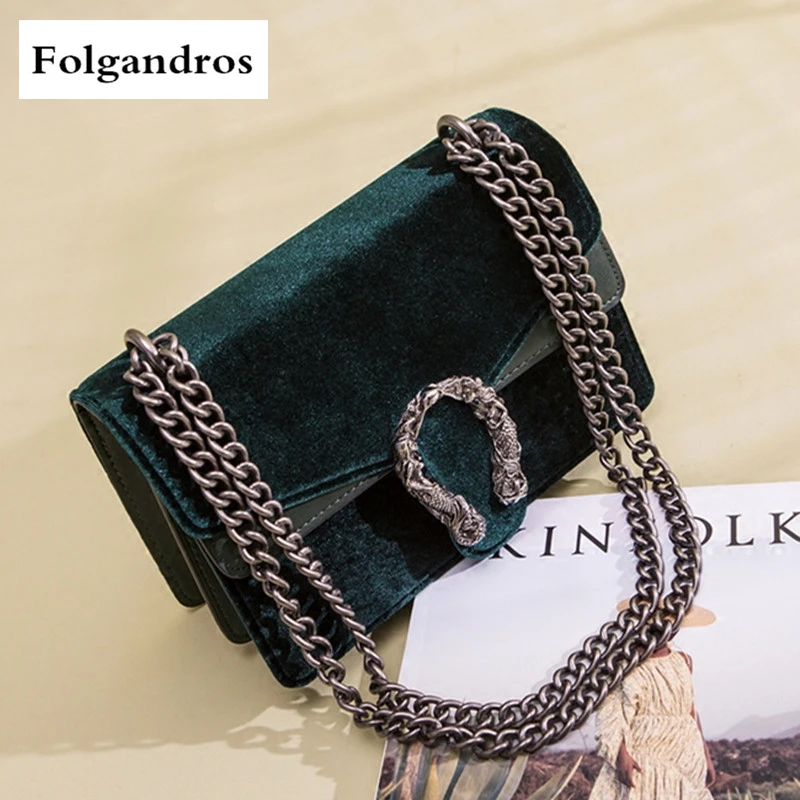 

Velvet Shoulder Bags Women Luxury Handbag Chain Clutch Ladies Messenger Bags Design Soft Crossbody Bag Bolsa Feminina Sac A Main