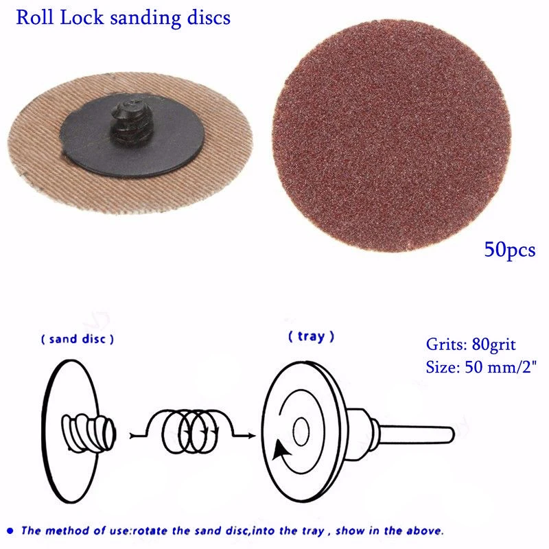 50 шт. 80grit 2 рулона замок наждачная бумага шлифовальные диски Тип R Roloc Jil Sander абразивных