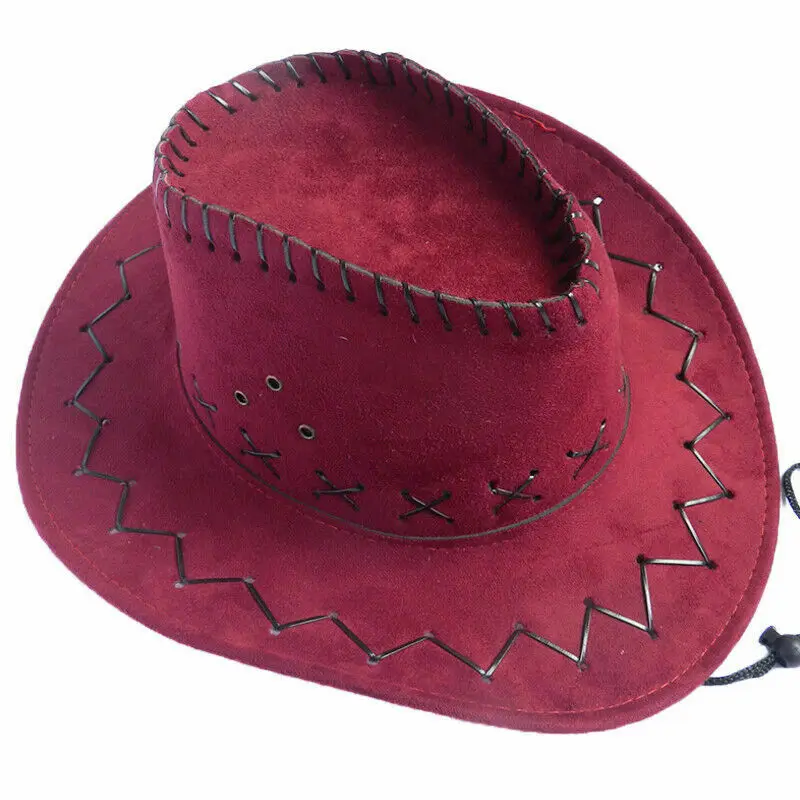 Новая женская мужская унисекс шляпа Дикого Запада Необычные ковбойские шляпы повседневные однотонные Модные западные головные уборы Кепка