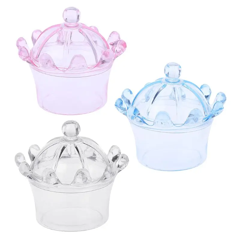 

12Pcs Transparent Crown Shaped Candy Boxes Sweet Plastic Shaped Case Storage Container Colorful Party Wedding Supply Candy Box
