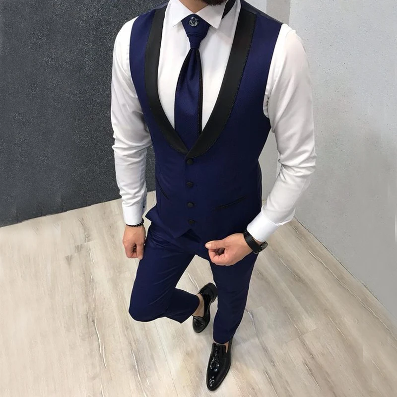 Custom Navy Blue Slim Fit Wedding Costume Suit for Men Groom Suits Tuxedos 3 Pieces Groomsmen Party Suits Wedding Tuxedo for Man Custom Navy Blue Slim Fit Wedding Costume Suit for Men Groom Suits Tuxedos 3 Pieces Groomsmen Party Suits Wedding Tuxedo for Man