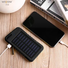 Wopow Solar power bank 8000 mah Waterproof portable Charger Dual USB External Charger Battery with 3 Light Mode for Outdoor