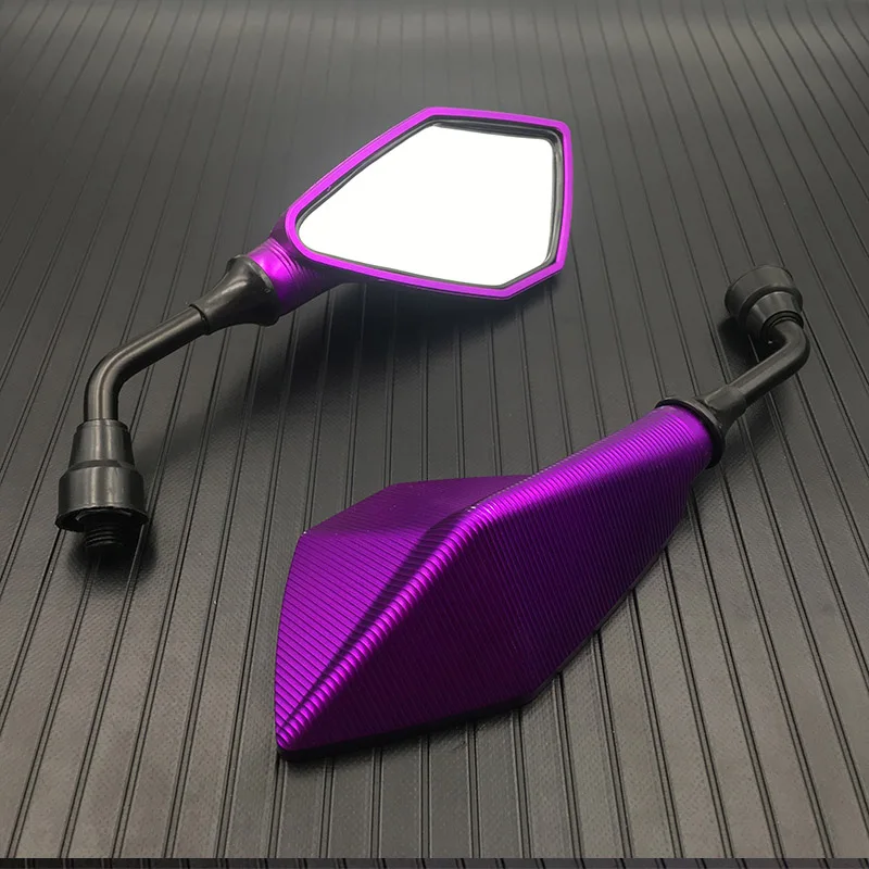 Purple 1 пара 10 мм Universele ATV acessorios cross onderdelen dirt pit bike moto rbike achteruitkijkspiegels moto rcycle achteruitki - Цвет: Purple