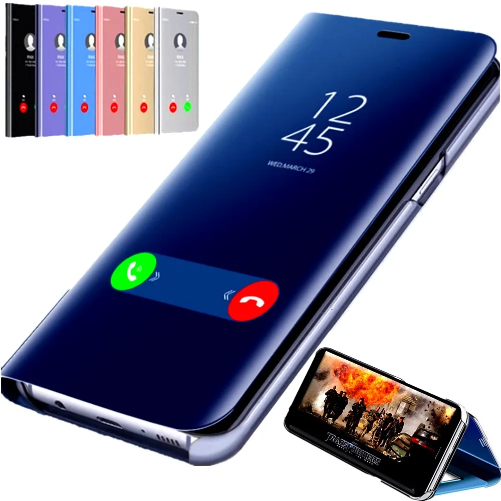 

IMIDO Smart Mirror Flip Case For Samsung Galaxy S9 S10 S8 Plus S10E S7 Edge Note 9 8 Coque cover