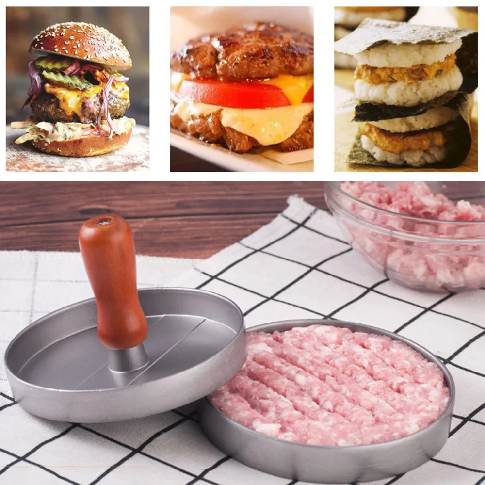 Круглая форма мясо гриль для говядины мясо для гамбургеров гамбургер из алюминиевого сплава Форма для приготовления гамбургеров пресс для гамбургеров кухонный инструмент