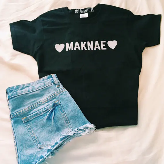 OKOUFEN graphic tumblr модная Милая забавная футболка с рисунком сердца Maknae Футболка