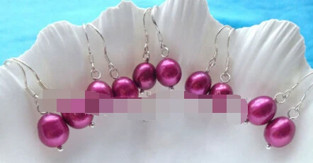 

FREE SHIPPING>>> free shipping 09252 5 pairs purple red rice shape freshwater pearl earring