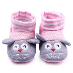 Горячая 0-12 m мультфильм животных новорожденный девочки мальчики противоскользящие носки младенческой тапочки ботинки 2017