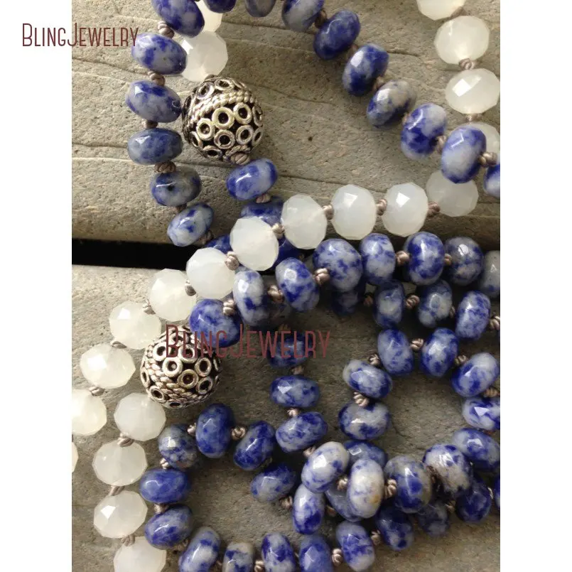 Boho chic узел камень и кристаллы бусины цепочки ожерелья Многоярусное ожерелье NM20604