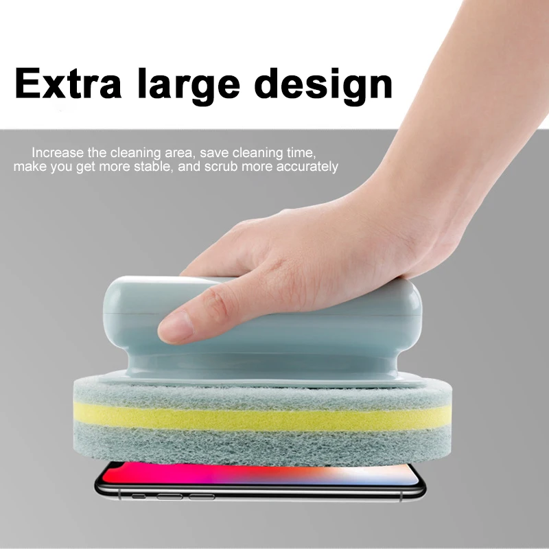 

Cleaning Brush Cleaning Sponge Plastic Pan Pot Kitchen Descaling Tableware Clean Durable Practical Household with Handle