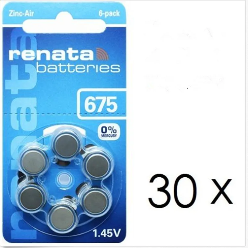 30 batterie RENATA MARATONE ZA675 apparecchi acustici 660 мАч 1 45 В ZINCO rayovac|batteries renata|renata batteriesrayovac batteries |