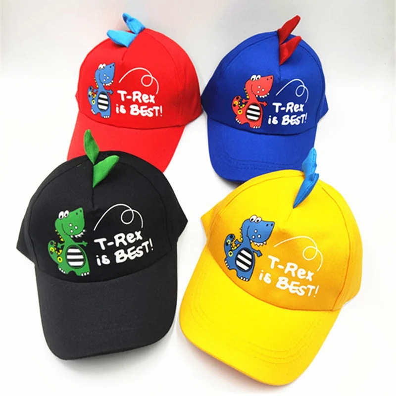 Boys Girls Kids Cute Animated Dinosaur Colourful Baseball Cap Summer Hat