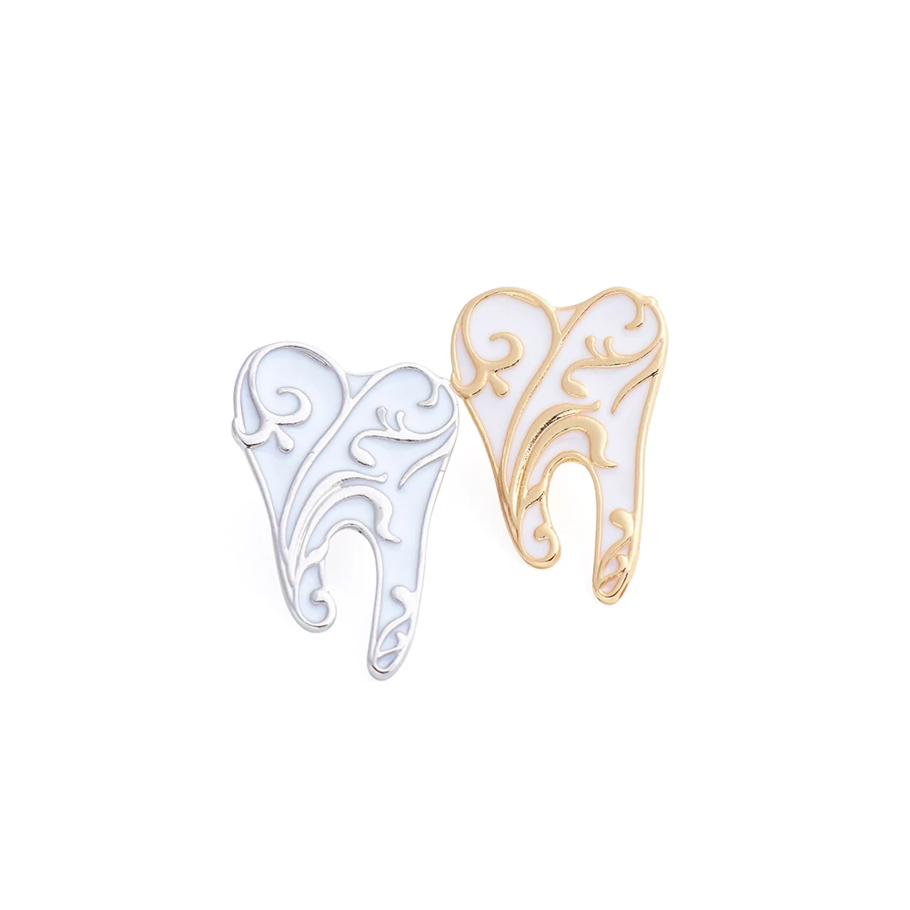 

Cute Tooth Pins Badge Brooches Women Accessory Gift Fashion Gold Sliver Medical Doctor Nurse Brooch Punk Jewelry Enamel Pin