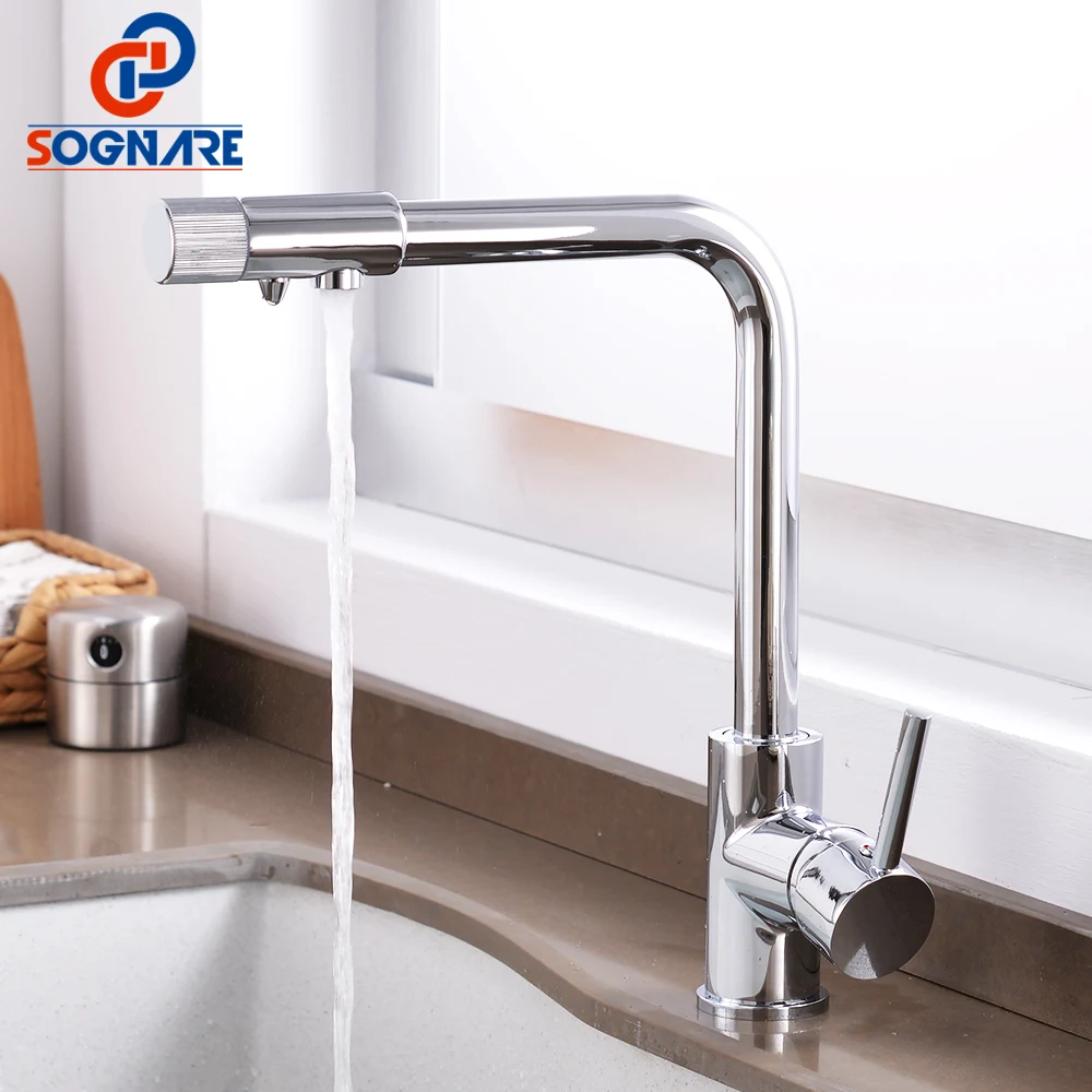  SOGNARE Filter Kitchen Faucets Brass Chrome Drinking Water Faucet for Kitchen Single Handle 360 Rot - 32911936957