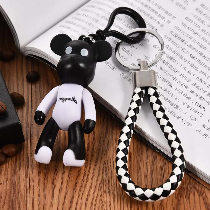 

2019 Cool Plastic black and white Rogue Bear Key Chain the gift for boy, girl or kids and yourself