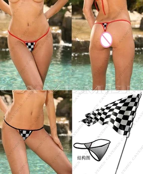 

Black and white The flag of the match * 3709 *Thongs G-string Underwear Panties Briefs For Ladies T-back,Free Shipping