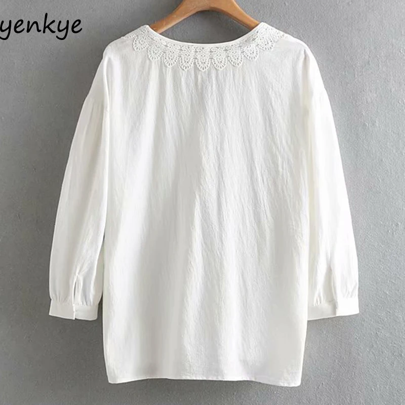 Women modis Pompoms Trims V Neck Floral Print Blouse Long Sleeve Vintage Oversize Summer Tops blusas mujer de moda 2019