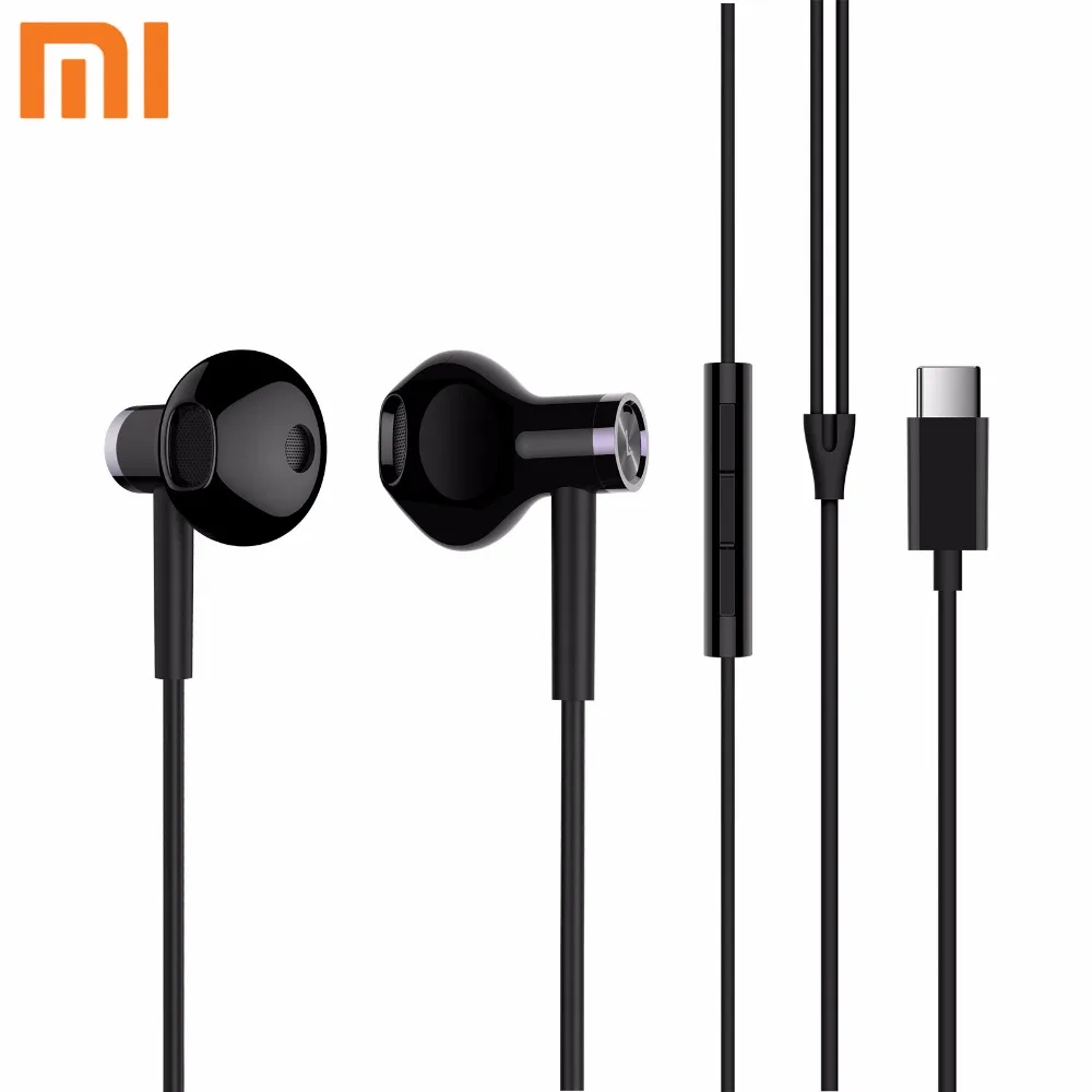 2018 новые наушники Xiaomi Mi с двойным драйвером микрофон Type-C MEM прочные проводным