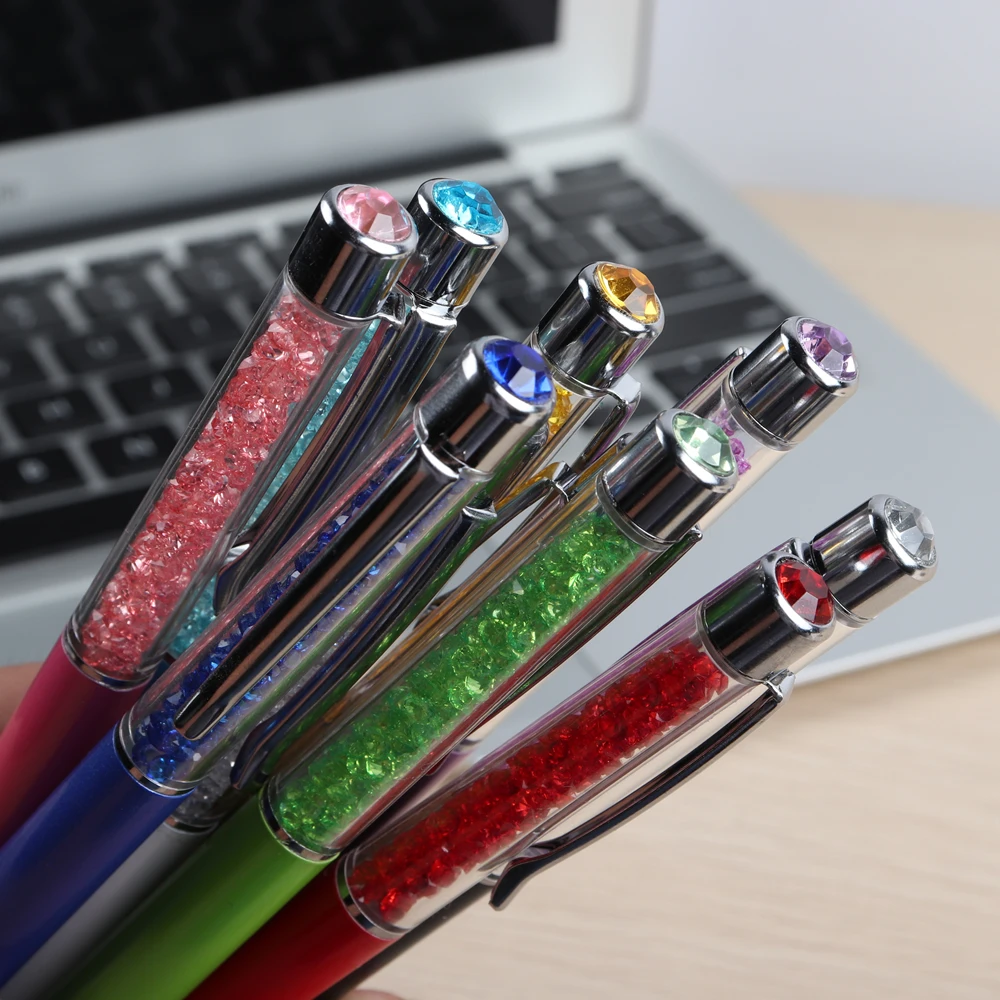 5 шт./лот GENKKY Kawaii шариковые ручки для школы, офиса, Канцтовары, шариковая ручка, роскошная кристальная Алмазная ручка сверху
