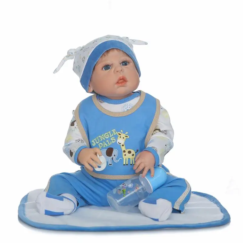 NPK COLLECTION 23'' Blue Baby Boy with Pacifier Handmade Reborn Baby Dolls Realistic Full Silicone Vinyl Boneca Doll Childs Gift full-silicone-baby : image NPK COLLECTION 23'' Blue Baby Boy with Pacifier Handmade Reborn Baby Dolls Realistic Full Silicone Vinyl Boneca Doll Childs Gift full-silicone-baby