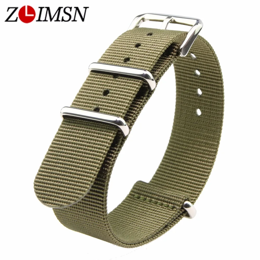 ZLIMSN For Nato Nylon Watch Strap Watchbands Belt Metal Buckle Army Sport Watchband Mens 18mm 20mm 22mm 24mm Relojes Hombre 2017