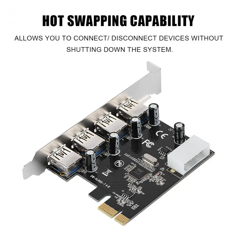 Плата расширения PCI USB 5 Гбит/с Ultra плата E на 4 x 3 0 адаптер карты экспресс