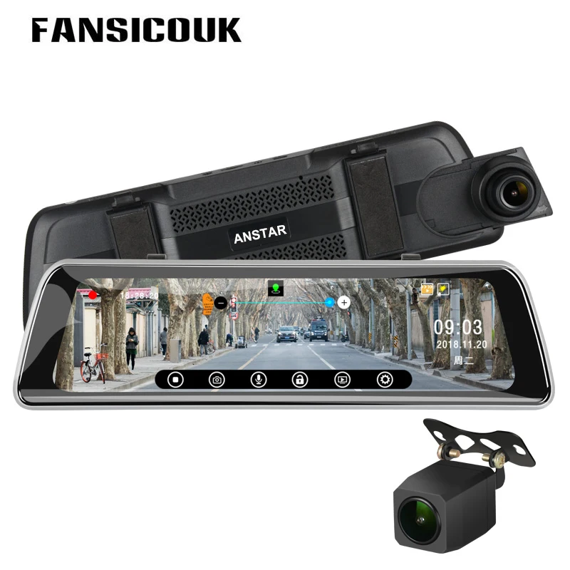 Зеркало заднего вида 9 35 '' FHD 1080P двойной объектив GPS трек G сенсор