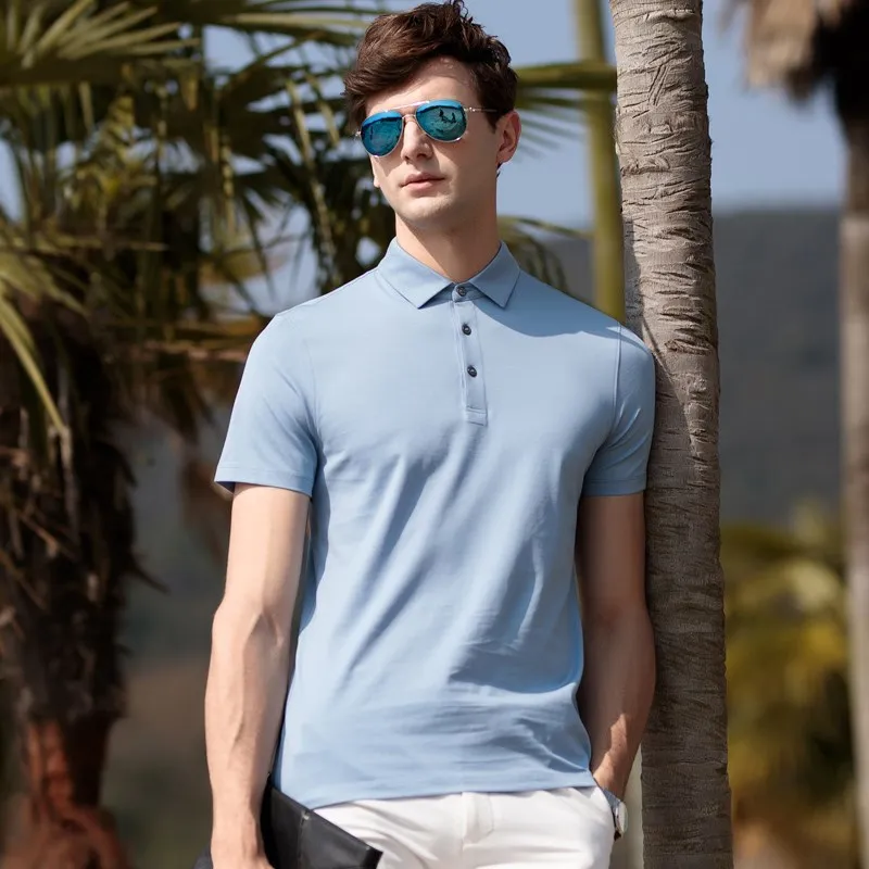 

Men Polo Shirt New Summer Brand Smart Casual Cotton Polo Shirt Men's Short Sleeves Solid Color Casual Polo Shirt Breathable