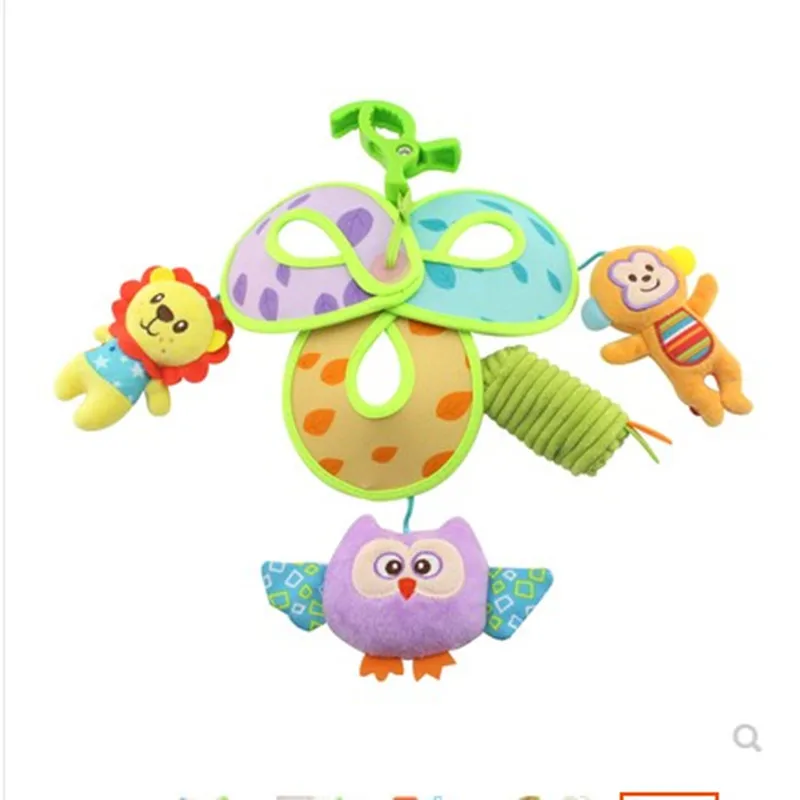 Giocattolo della peluche tre foglie di campana rotante letto bambino letto campana appesa comodità del bambino trolley appeso pezzo di stoffa giocattolo per bambini regalo