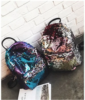 

by dhl or ems 20pcs 2018 most fashion Women All-match Sequins Backpack luxury paillette Girls Small Princess Bling Backpacks