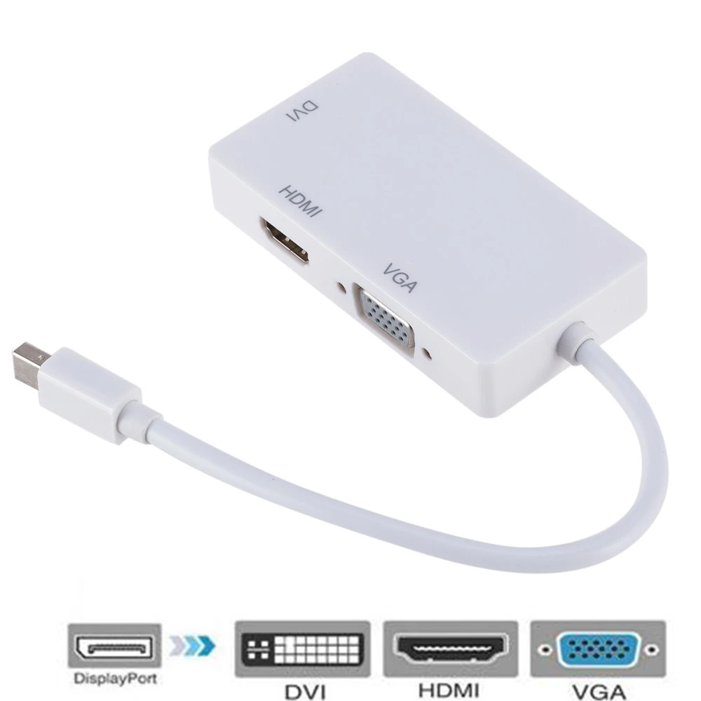 3 в 1 Mini display port DP Male To DVI HDMI VGA Аудио Женский адаптер дисплея порт конвертер для компьютера для ПК MacBook