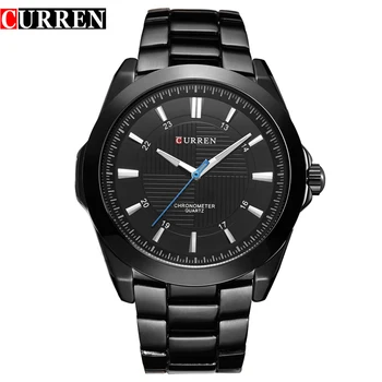 

Curren Men New Fashion Sports Watches Quartz Analog Man Business Quality Stinless Steel Watch 3 ATM Waterproof Clock Male 8109