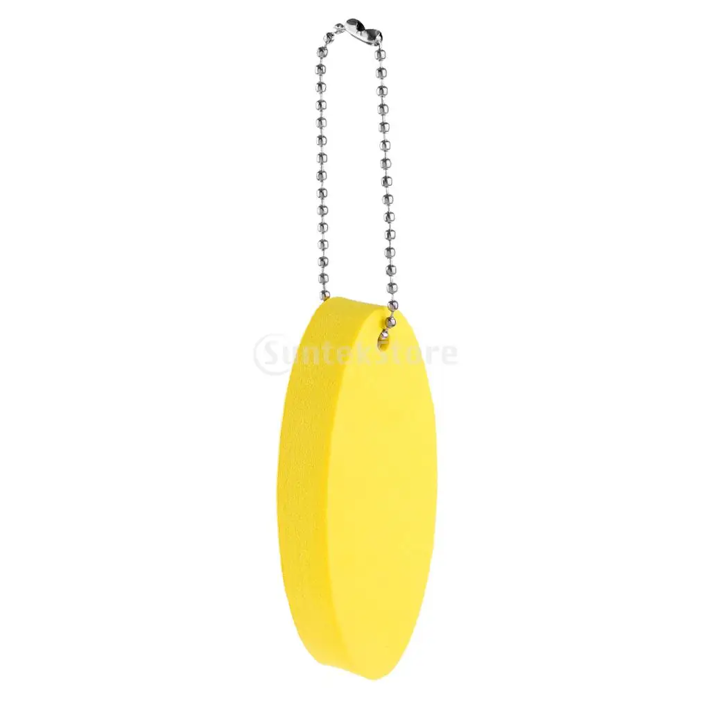 Oval Shaped EVA Foam Floating Key Ring Beads Boat Keychain Canoe Kayak Accessories Black/Yellow