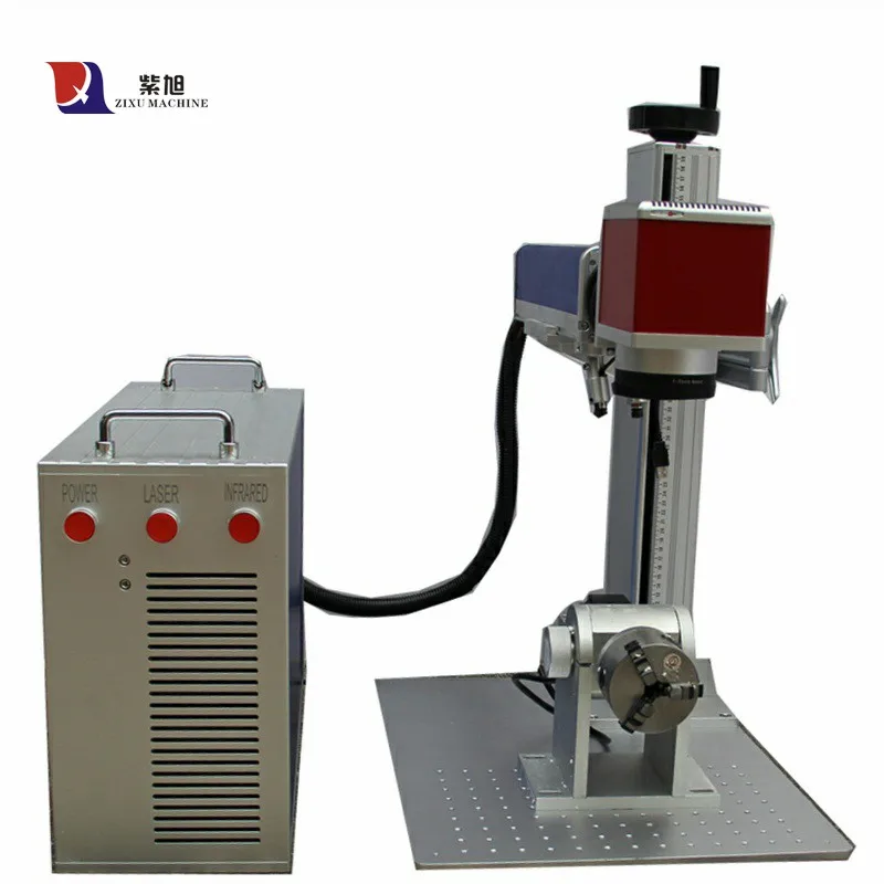 30W Rotary Fixture IPG Laser marking machine manufacturein Wood