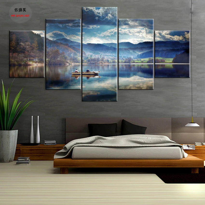 

5 Piece Modern Landscape Hd Print Canvas Art Oil Painting Home Decoration Nordic Picture Wall Modular Pictures For Living Room
