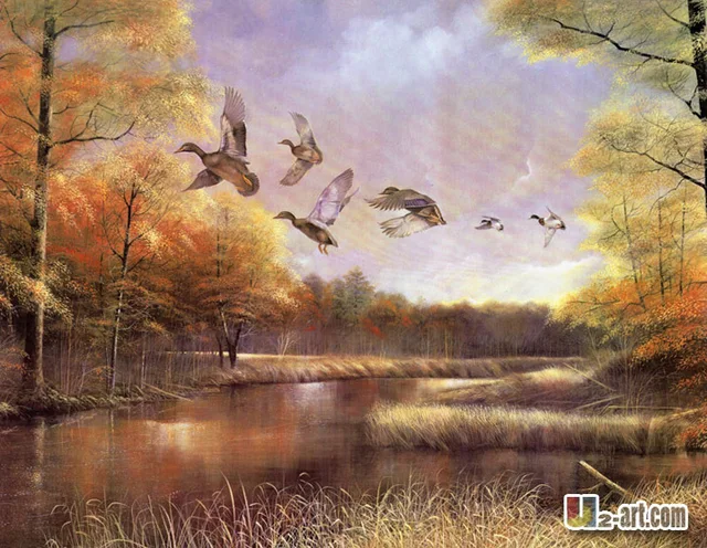 flying birds and beautiful scenery canvas landscape prints artwork landscape prints