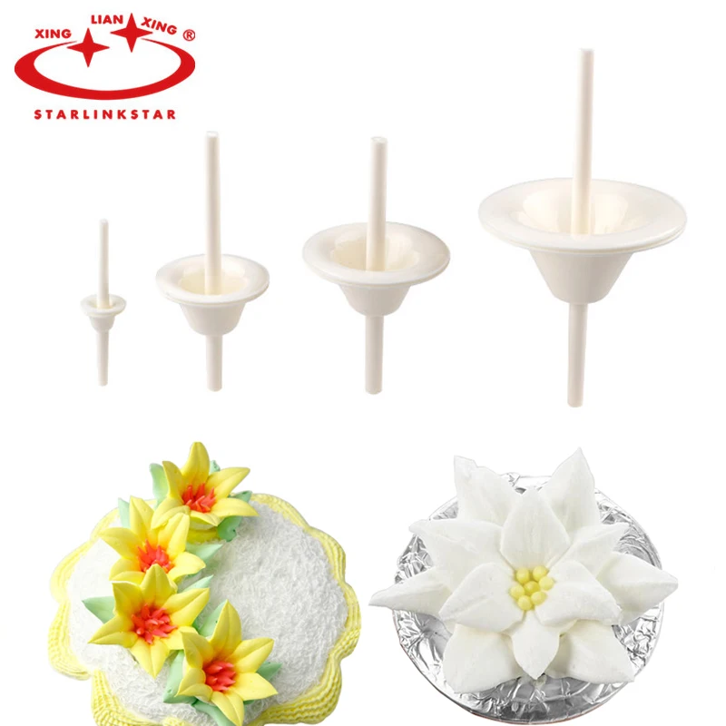 4pcs/set Lily Shape Cake Cupcake Stand Icing Cream ...
