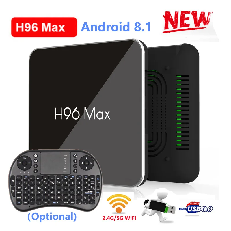 

Android 8.1 TV BOX H96 MAX X2 Amlogic S905X2 4K Media Player 4GB 32GB H96Max Smart TV Quad Core 2.4G/5G Dual Wifi HD Set top box
