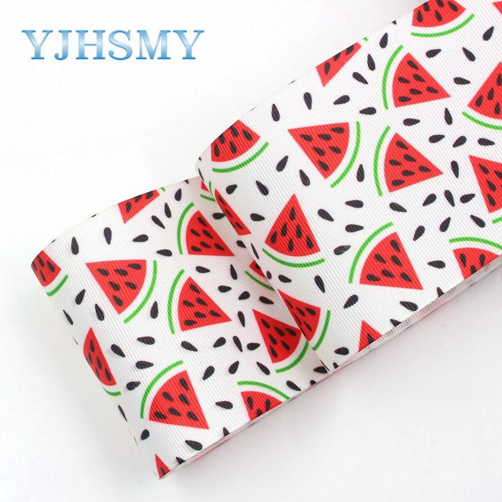 

YJHSMY,G-18913-1106,75 mm 10 yards fruit watermelon Printed grosgrain ribbons,DIY handmade Hair accessories gift wrap Materials