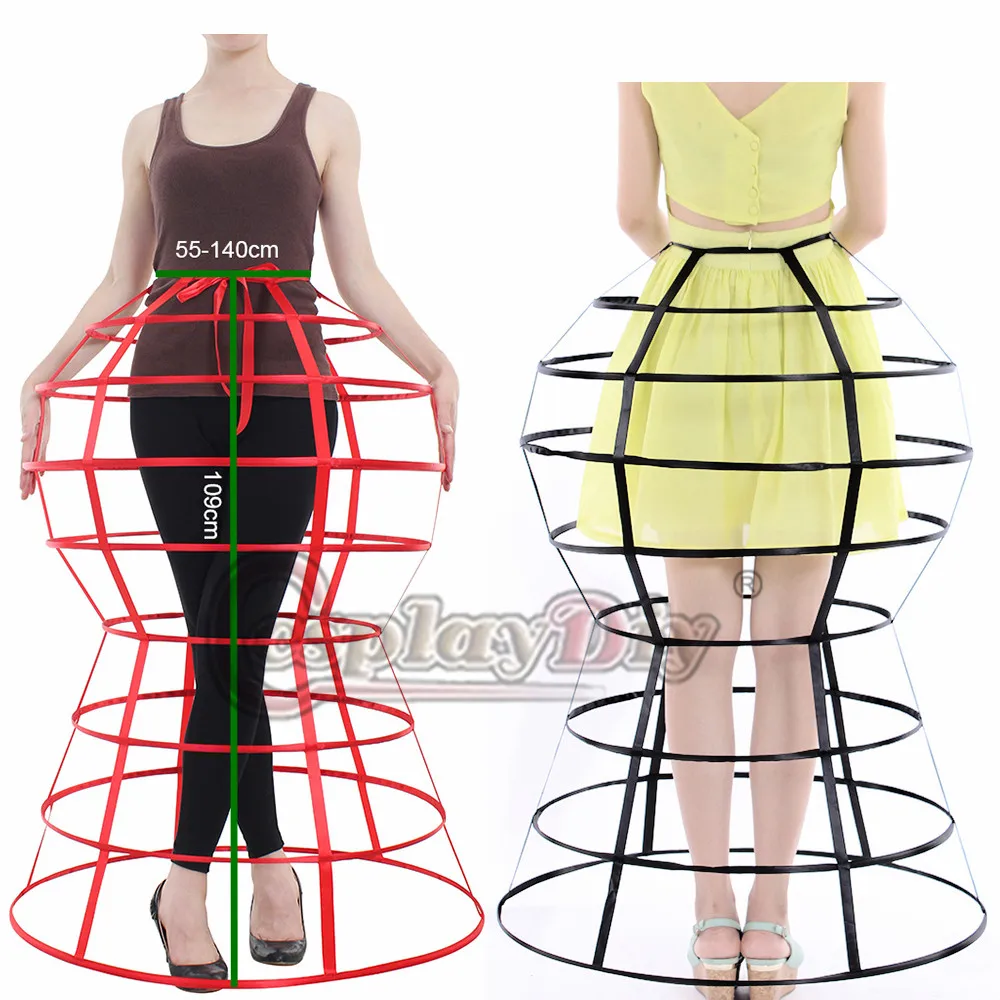 

Cosplaydiy Lady's Victorian Crinoline Ball Gown Underskirt Hoop Women Wedding Skirt Bustle Bell Cage Skirt Petticoat L320