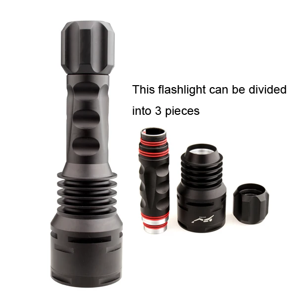 TrustFire TR-DF003 1600lm 5-Mode Белый фонарик для подводного плавания+ Cree XM-L T6+ 50 метров зубной нити с Водонепроницаемый-черный(2x26650