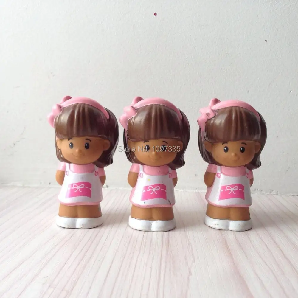 

3 pcs/lot Fisher Little Pink Girls Model Anime Doll People Action Figure Toys For Children Gifts