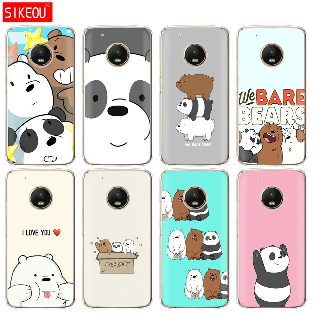 

silicone case phone cover For Motorola Moto G6 G5 G5S Z2 Z3 PLAY PLUS X4 E4 E5 C cute we bare bears