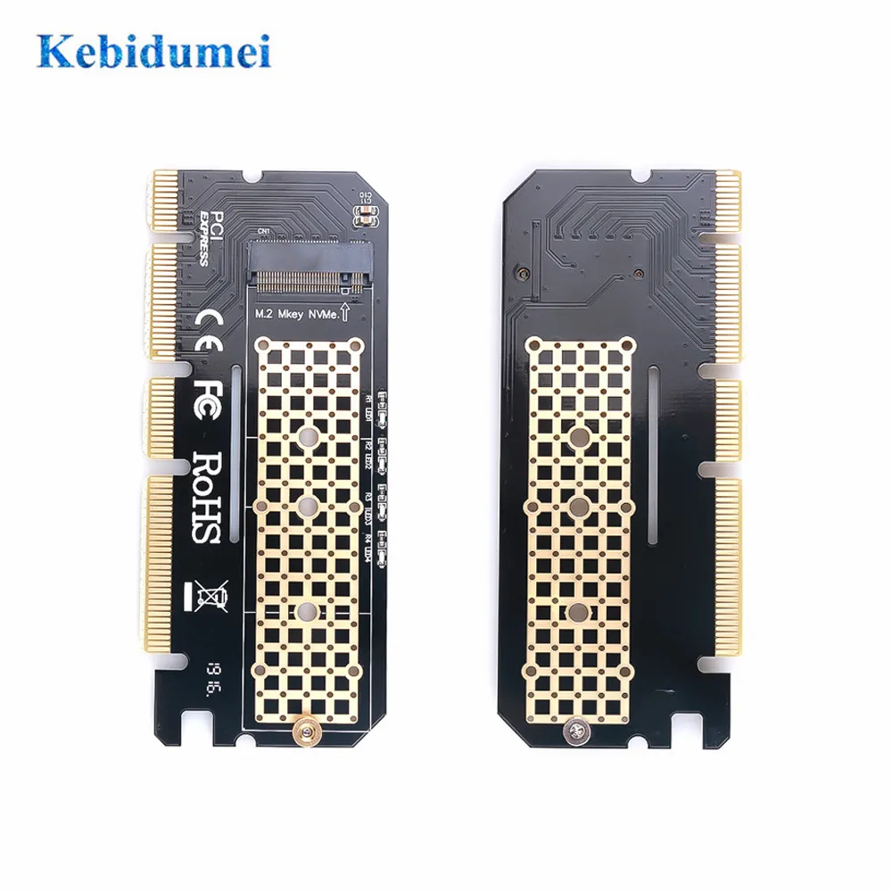 Kebidumei PCIE к M2/M.2 светодиодная Плата расширения компьютерный адаптер для адаптера/M.2 SSD PCIE адаптер M.2 NVME/M2 PCIE алюминиевый сплав