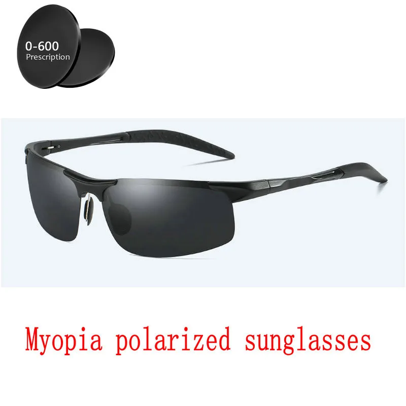 На заказ близорукость минус рецепт поляризованные линзы оптика Алюминий Магний Солнцезащитные очки поляризованные черные солнцезащитные очки FML - Цвет линз: black-0