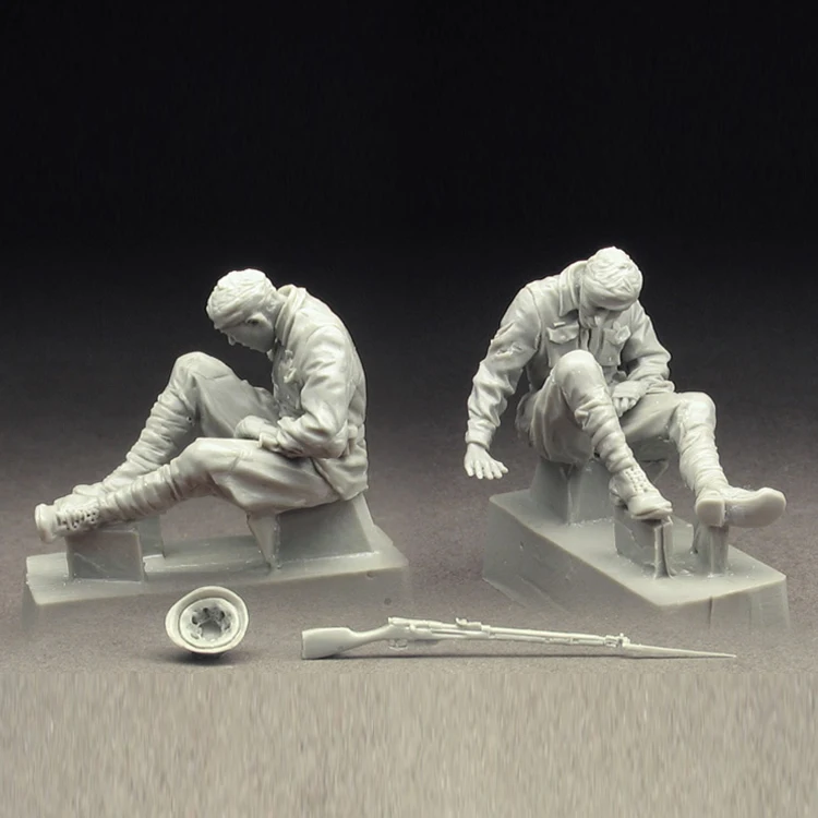 Масштаб 1/35 каучуковая фигурка Неокрашенный Солдат модель раненный красный