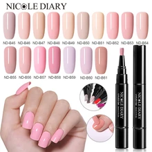 NICOLE дневник один шаг гель телесного цвета лак для ногтей Дизайн ногтей 3 в 1 замочить от УФ гель лак для Ногтей Сияющий Блеск Гель